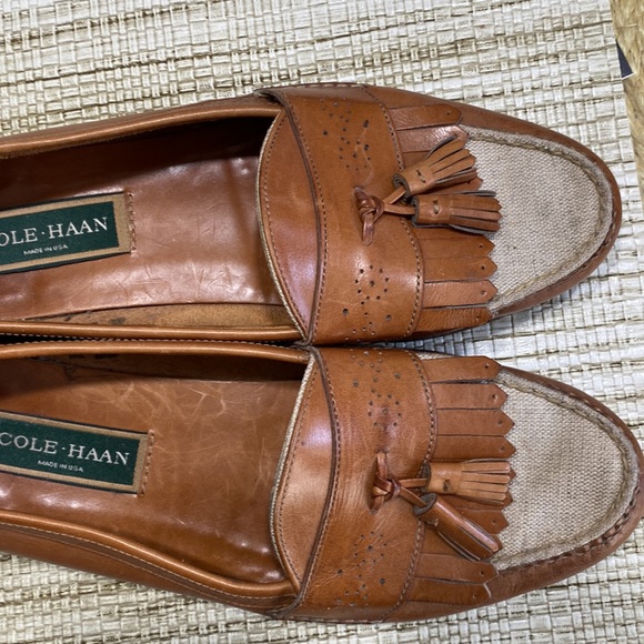 MENS COLE HAAN Leather and linen loafers Made in the USA - Picture 16 of 16